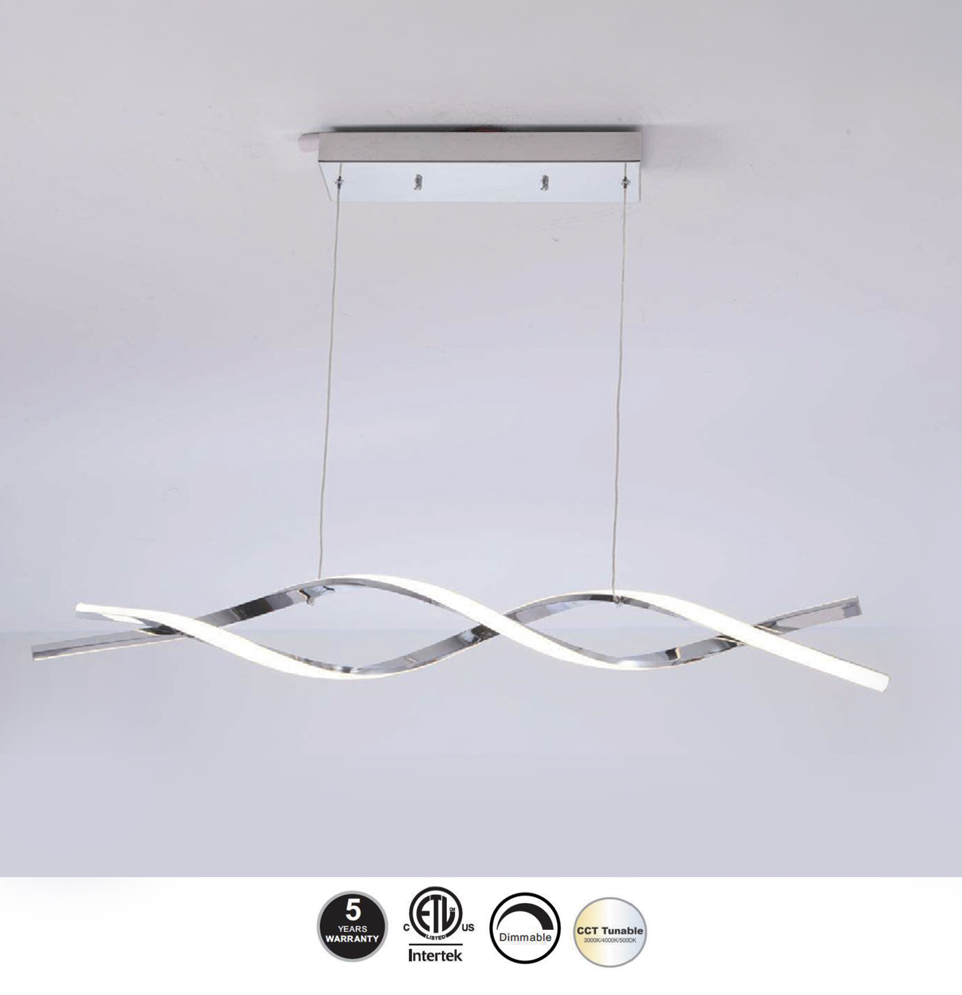 Zippy LED Linear Wave Pendant Chandelier — Modern Linear Wave Chandelier for Dining & Living